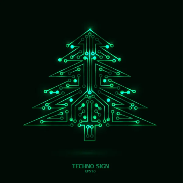 techno yeşil Noel ağacı