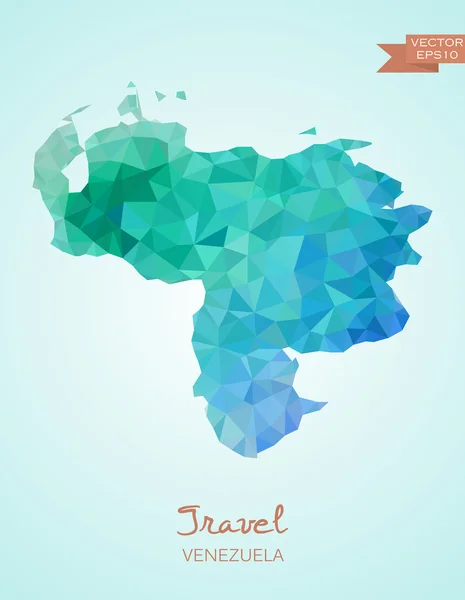 Düşük Poli harita Venezuela