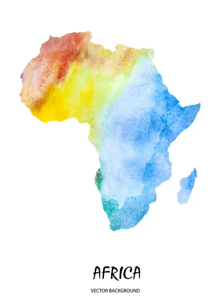 Aquarellkarte von Afrika — Stockvektor