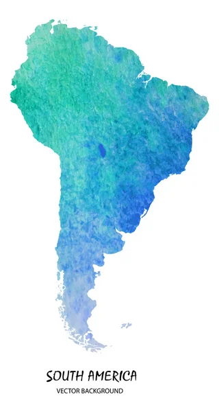 Watercolor map of South America — Stock Vector