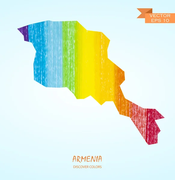 Mapa de Armenia a lápiz — Vector de stock