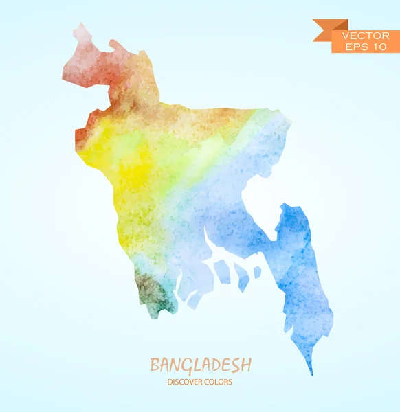 Mapa de acuarela de Bangladesh — Archivo Imágenes Vectoriales