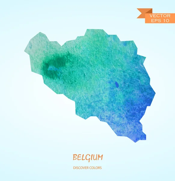 Acquerello mappa del Belgio — Vettoriale Stock