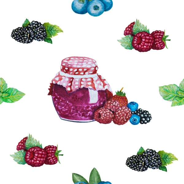 Reçel ve izole suluboya çilek