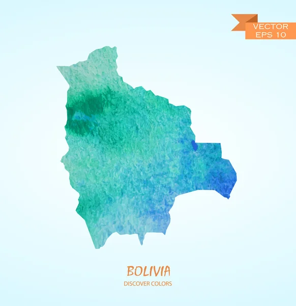 Aquarellkarte von Bolivien — Stockvektor