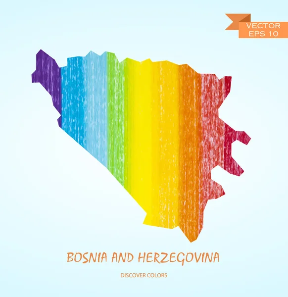 Carte coup de crayon de Bosnie-Herzégovine — Image vectorielle