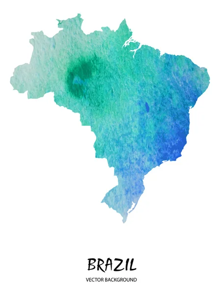 Akvarel tahu mapa Brazílie — Stockový vektor