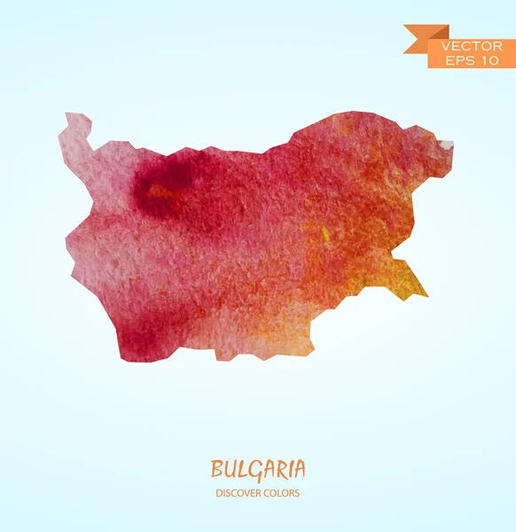 Aquarellkarte von Bulgarien — Stockvektor