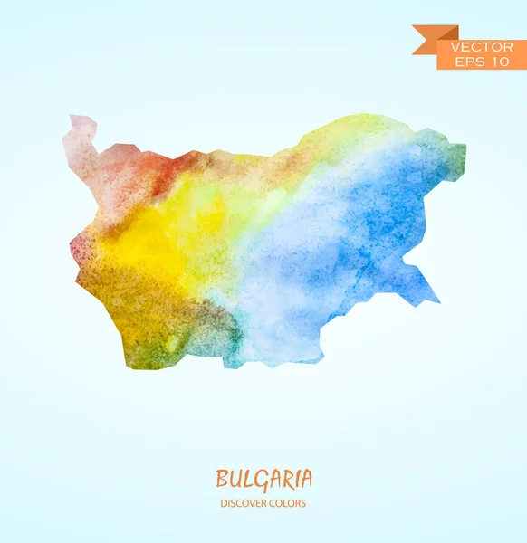 Watercolor map of Bulgaria — Stock Vector