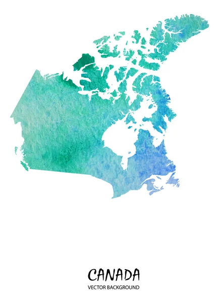 Watercolor map of North America — Stock Vector