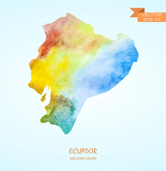 Akvarel mapa Ekvádoru — Stockový vektor
