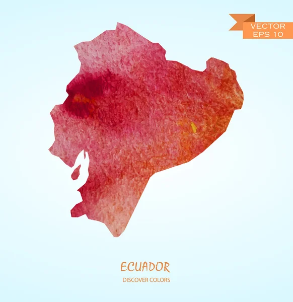 Akvarell karta över Ecuador — Stock vektor