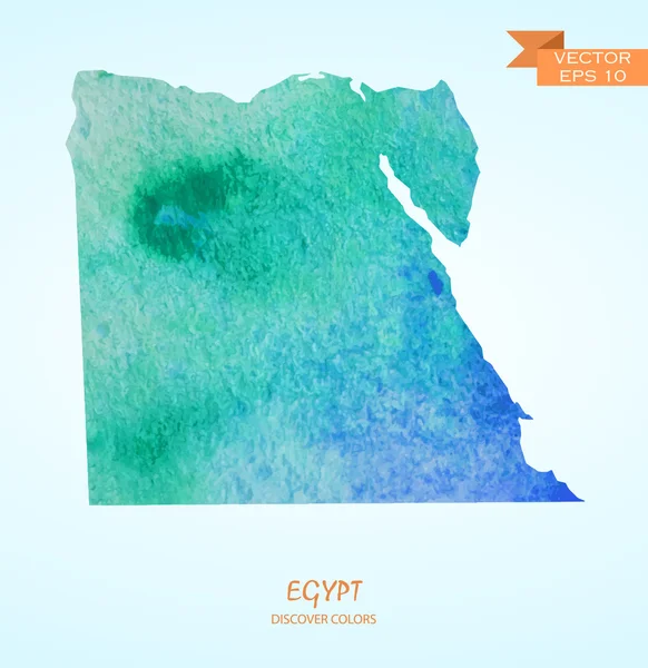Acuarela Mapa de Egipto — Vector de stock
