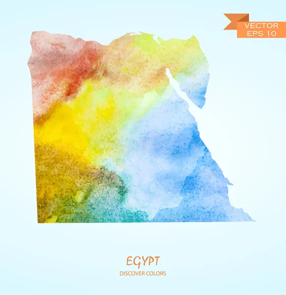 Aquarel kaart van Egypte — Stockvector