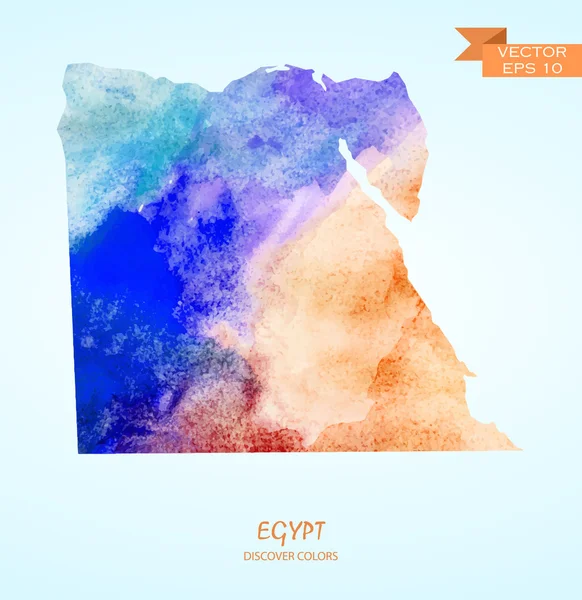 이집트의 수채화 지도 — 스톡 벡터
