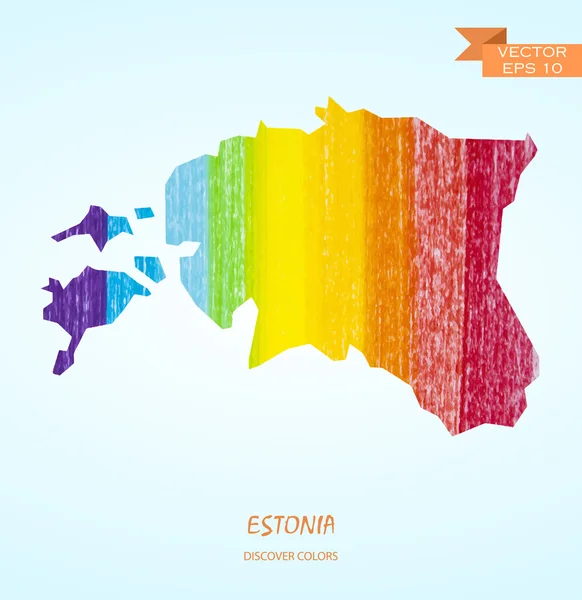 Mapa dibujado a mano de Estonia — Vector de stock