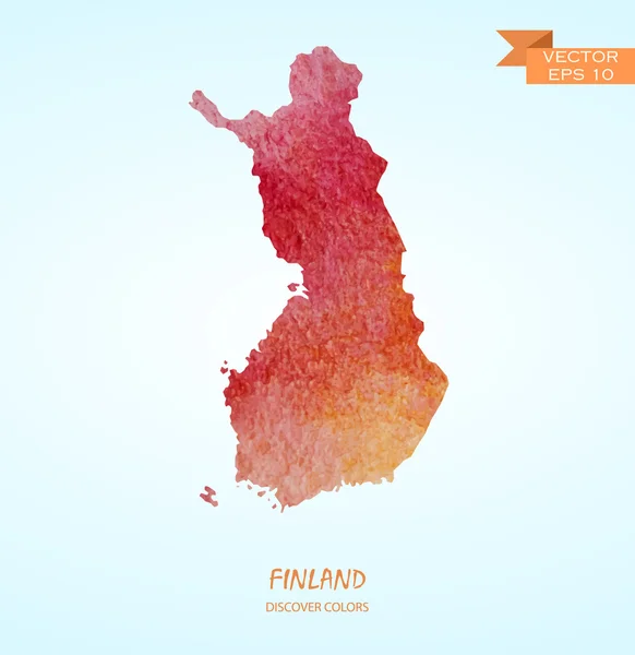 Watercolor map of Finland — Stock Vector