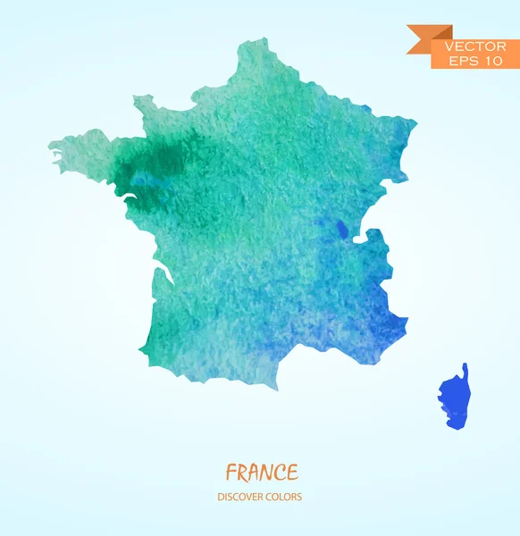 法国水彩地图 — 图库矢量图片