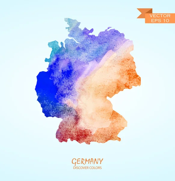 Акварельная карта Германии — стоковый вектор