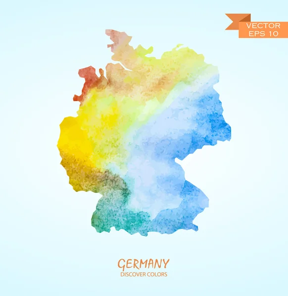 Mapa de acuarela de Alemania — Archivo Imágenes Vectoriales