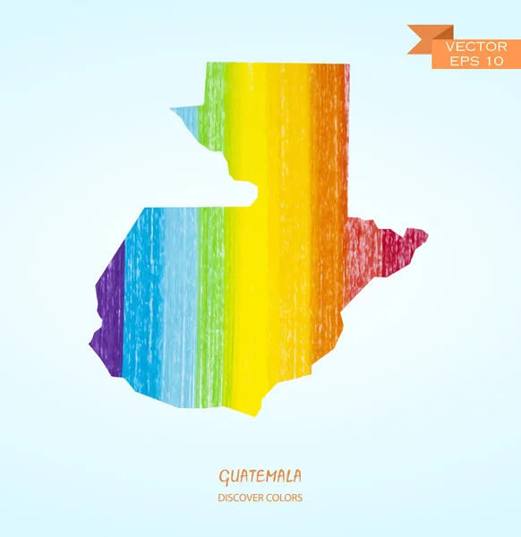 Ceruza körvonal megjelenítése Guatemala — Stock Vector