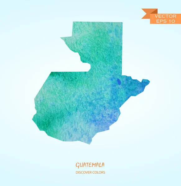 Acquerello mappa di Guatemala — Vettoriale Stock