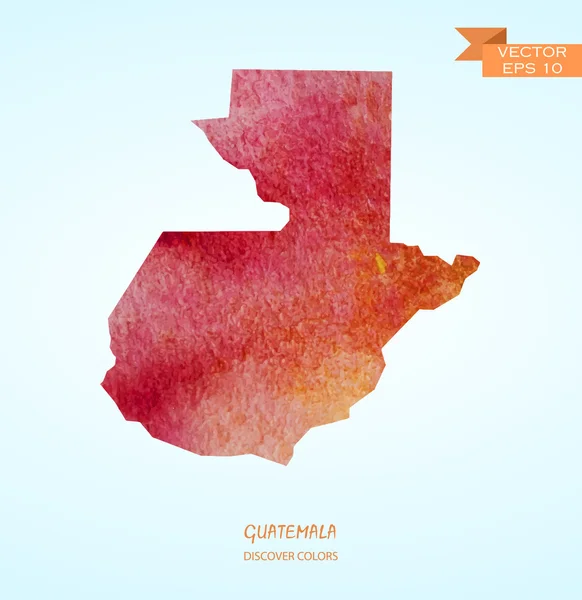 과테말라의 수채화 지도 — 스톡 벡터