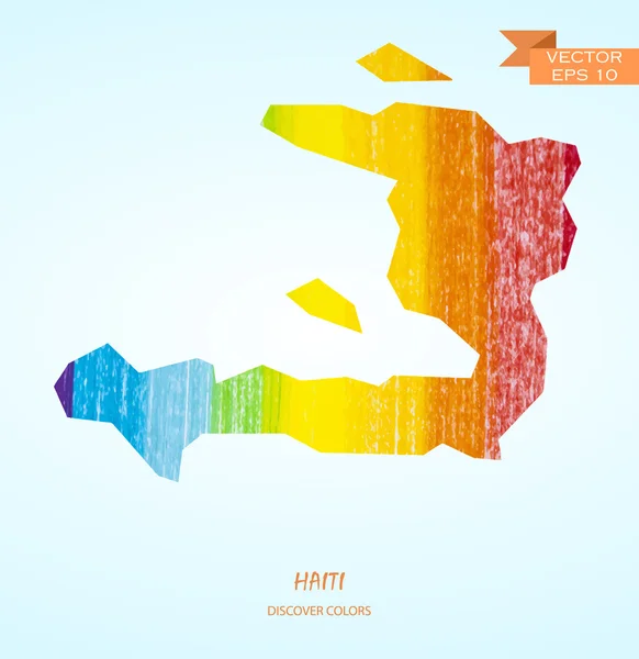 Carte coup de crayon d'Haïti — Image vectorielle