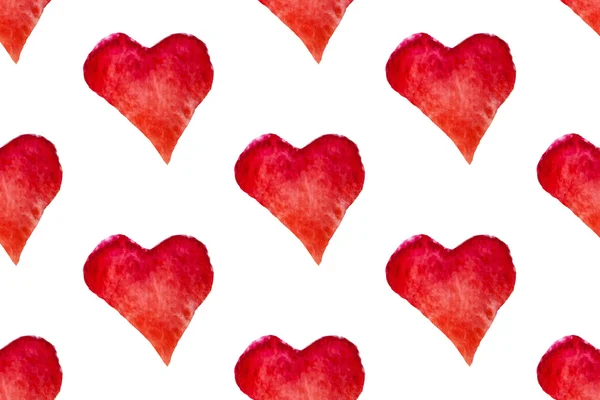 Watercolor hearts seamless pattern — Stock Vector