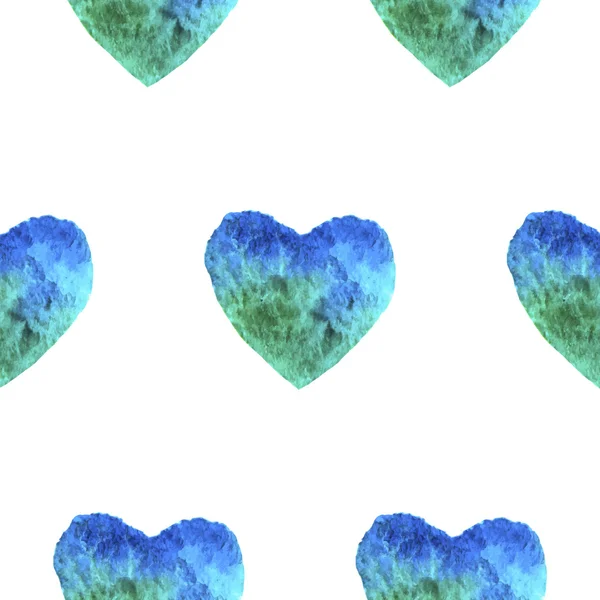 Watercolor hearts seamless pattern — Stock Vector