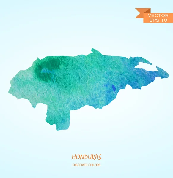 Carte aquarelle de Honduras — Image vectorielle