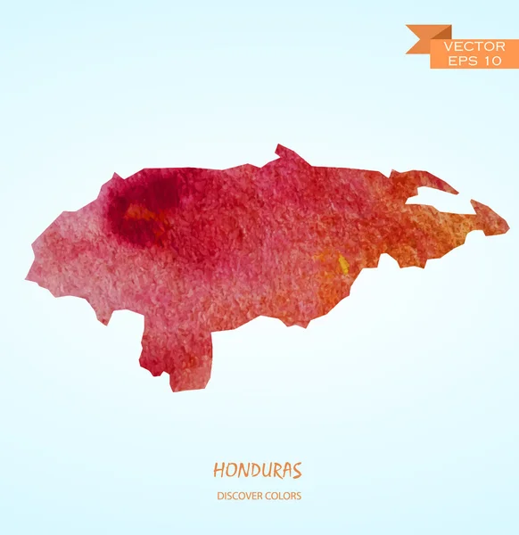 Mapa de acuarela de Honduras — Vector de stock
