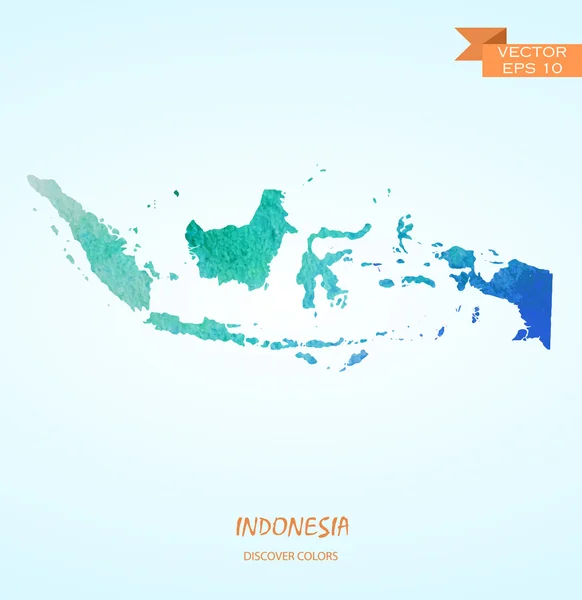 Acquerello mappa di Indonesia — Vettoriale Stock