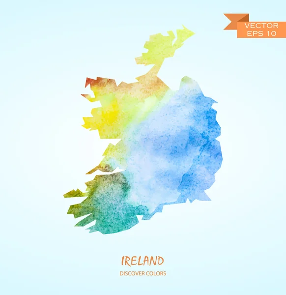 Mapa aquarela de Irlanda —  Vetores de Stock