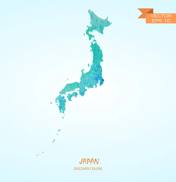 Mapa de acuarela de Japón — Vector de stock
