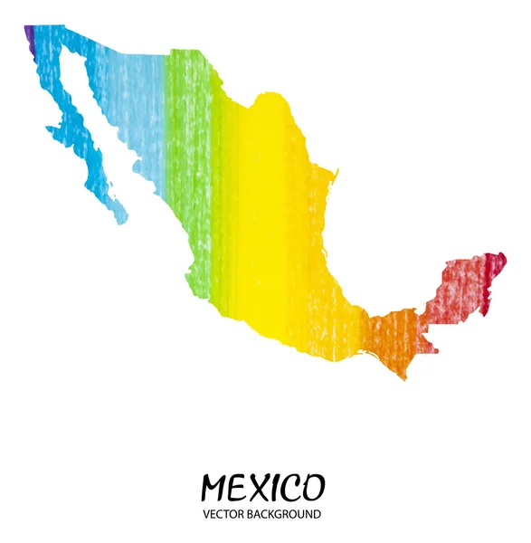 Carte coup de crayon de Mexico — Image vectorielle