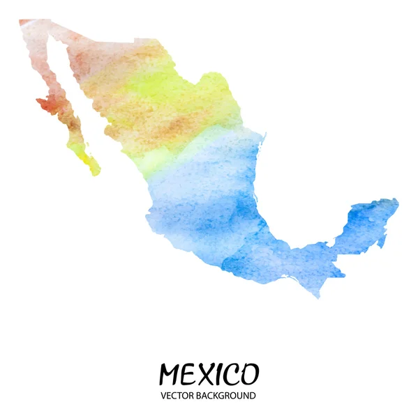 Akvarell Mexikó Térkép — Stock Vector