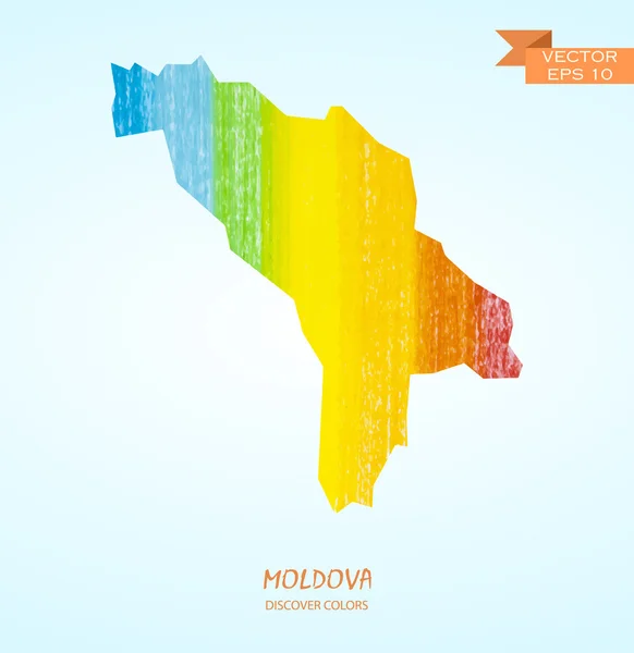 Carte coup de crayon de Moldova — Image vectorielle