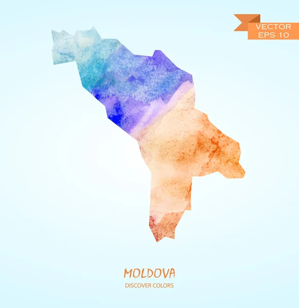 Watercolor map of Moldova — Stock Vector