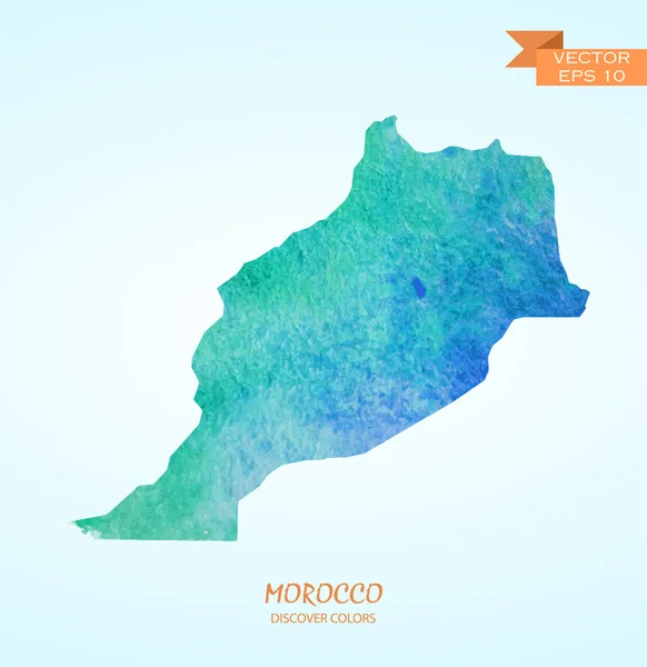 Aquarel kaart van Marokko — Stockvector