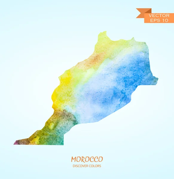 Mapa de acuarela de Marruecos — Vector de stock