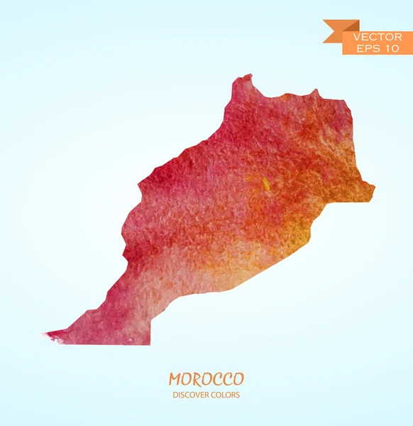 Mapa de acuarela de Marruecos — Vector de stock