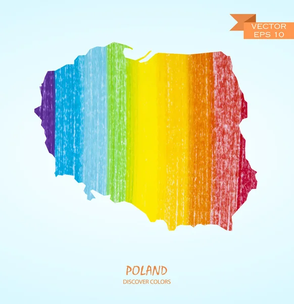 Carte coup de crayon de Pologne — Image vectorielle