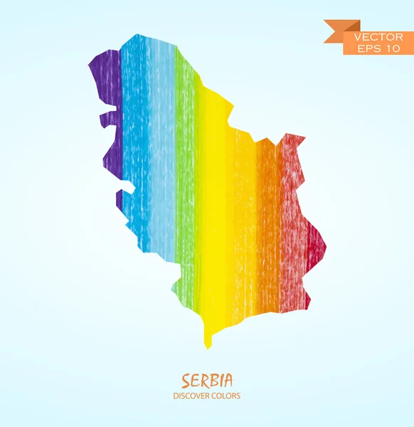 Mapa de carrera de lápiz de Serbia — Vector de stock