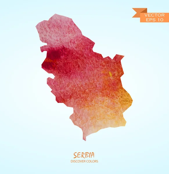 Mapa de acuarela de Serbia — Archivo Imágenes Vectoriales