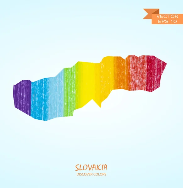 Carte coup de crayon de Slovaquie — Image vectorielle