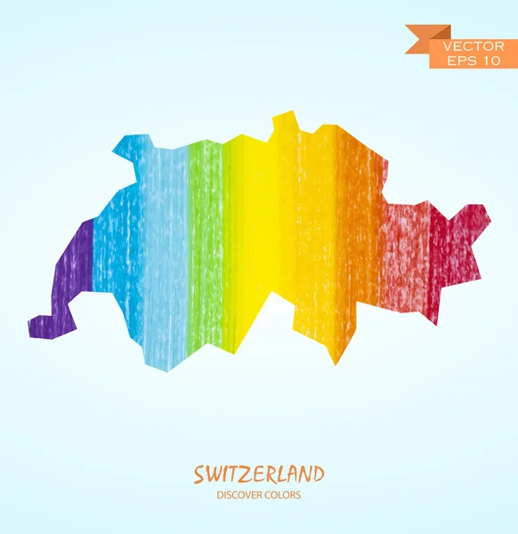 Pencil stroke map of Switzerland — Stock Vector