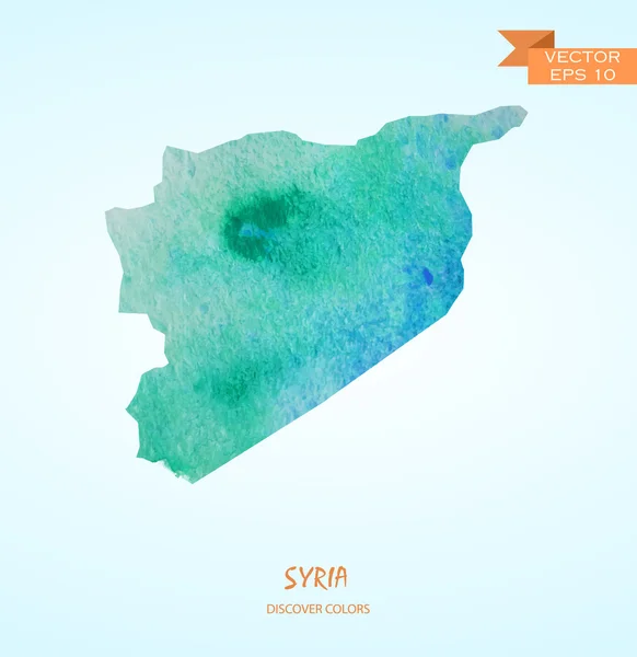 Aquarellkarte von Syrien — Stockvektor