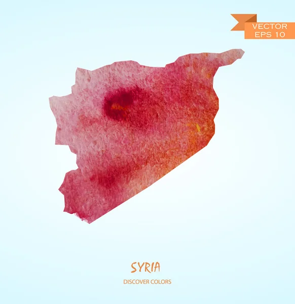 Watercolor map of Syria — Stock Vector