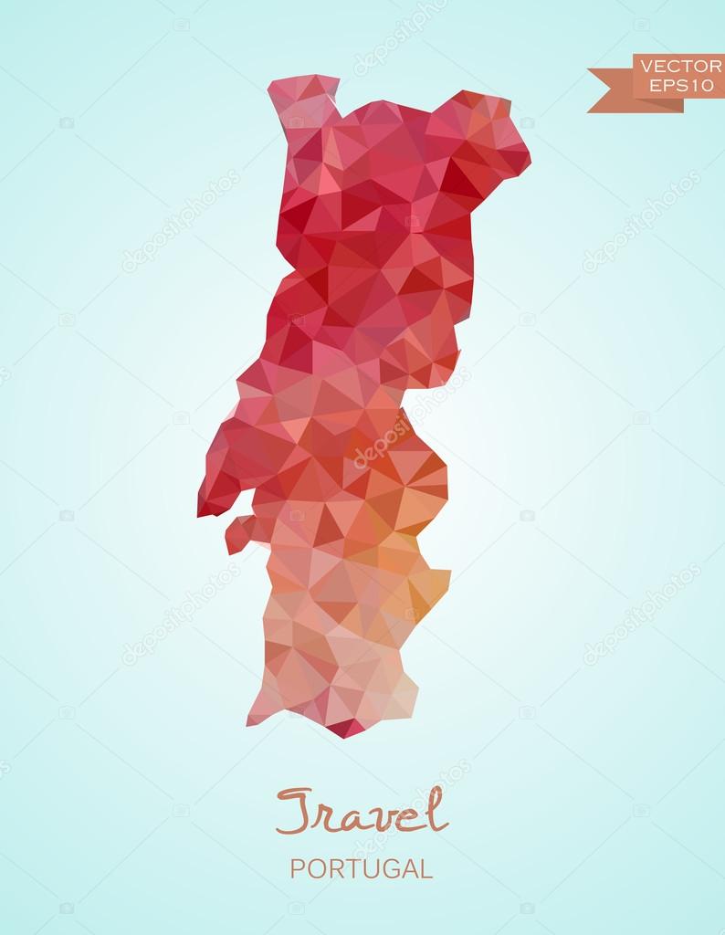 Low Poly map of Portugal